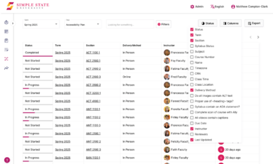Course Readiness Reports Simple Prep